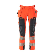 Pantalón con bolsillos colgantes, pantalón ULTIMATE STRETCH, Hi-vis rojo/negro-azul