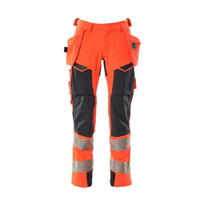 Pantalón con bolsillos colgantes, pantalón ULTIMATE STRETCH, Hi-vis rojo/negro-azul