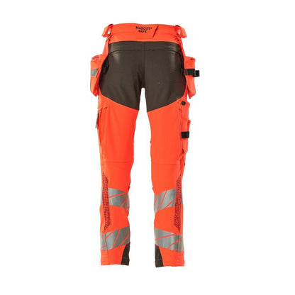 Pantalón con bolsillos colgantes, pantalón ULTIMATE STRETCH, rojo alta visibilidad/antracita oscuro