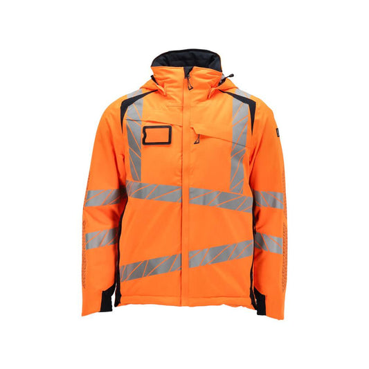 Winter jacket CLIMASCOT®, light weight winter jacket, hi-vis orange/black-blue
