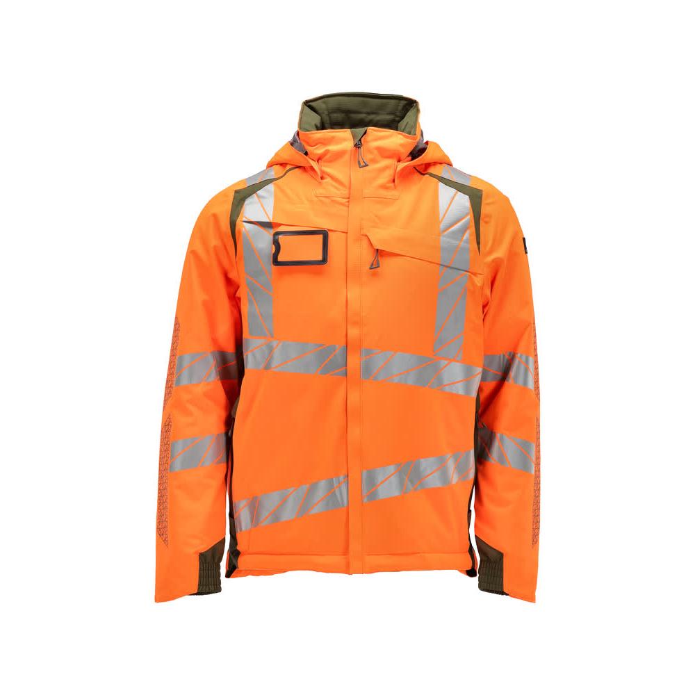 Chaqueta de invierno CLIMASCOT®, chaqueta de invierno ligera, naranja de alta visibilidad/verde musgo