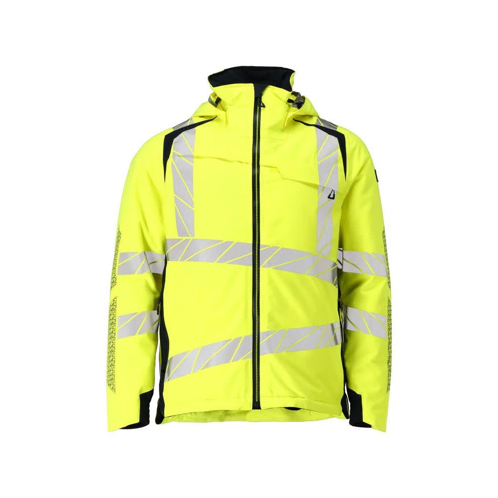 Chaqueta de invierno CLIMASCOT®, chaqueta de invierno ligera, amarillo de alta visibilidad/negro-azul