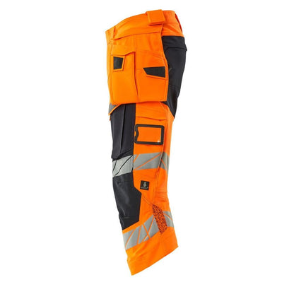 Pantalón tres cuartos, bolsillos colgantes, pantalón tres cuartos elástico