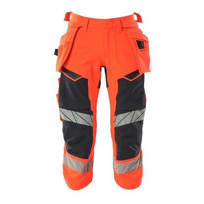 Pantalón tres cuartos, bolsillos colgantes, pantalón tres cuartos elástico