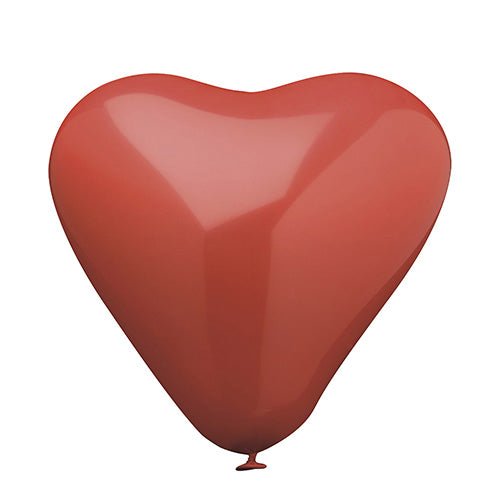 Un PAPSTAR Globo rojo con forma de «corazón» (Ø 30 cm) del paquete de 10 unidades de la PAPSTAR La sociedad «GmbH» aparece flotando, inflada, sobre un sencillo fondo blanco.