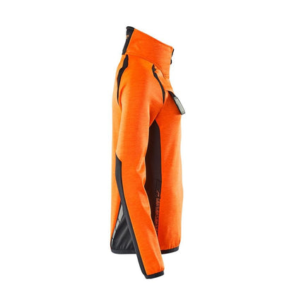 Fleece sweater with short zipper, women's microfleece jacket