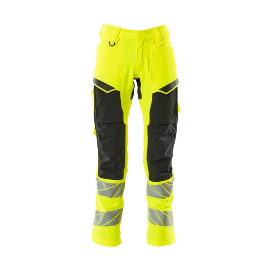 Pantalón con bolsillos en las rodillas, pantalón ULTIMATE STRETCH, amarillo alta visibilidad/negro