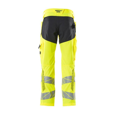 Pants with knee pockets, stretch inserts pants