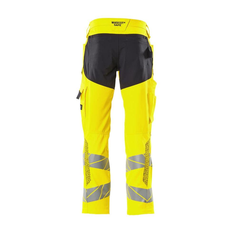 Pants with knee pockets, stretch inserts pants