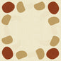 Ein quadratischer Rahmen mit beigem Hintergrund, umrandet von braunen Kreisen und hellbraunen Ovalen, eignet sich perfekt als Duni GmbH Dunicel-Mitteldecken 84 x 84 cm Earthy Packung (20 Stück) Tischdekoration.