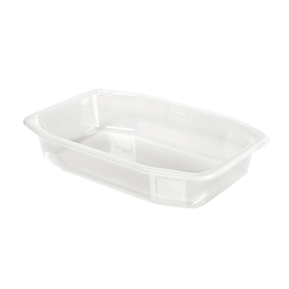 Die PP-Schale HMR Transparent PP 215x148 von Duni GmbH ist eine klare, rechteckige Lebensmittelschale aus Polypropylen mit abgeschrägten Seiten und abgerundeten Ecken - ideal für vielseitige Anwendungen.