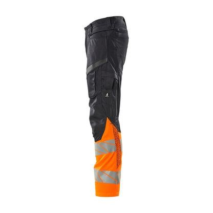 Pants with knee pockets, stretch inserts pants