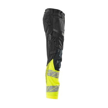 Pants with knee pockets, stretch inserts pants