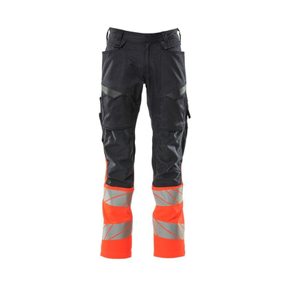 Pants with knee pockets, stretch inserts pants