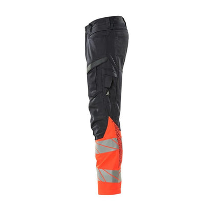 Pants with knee pockets, stretch inserts pants