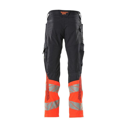 Pants with knee pockets, stretch inserts pants