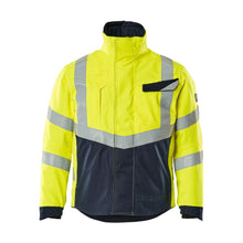Chaqueta de invierno con forro acolchado Chaqueta piloto Multisafe, amarillo de alta visibilidad/negro-azul
