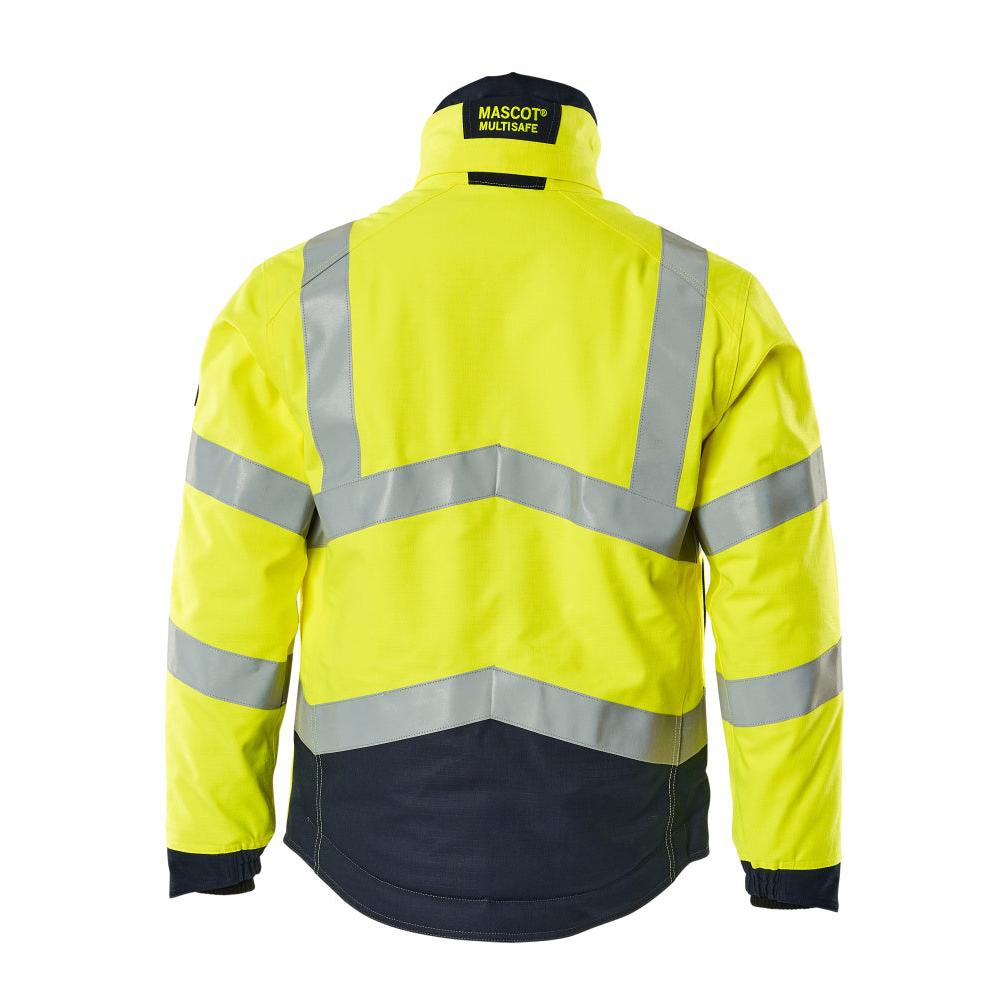 Winter jacket with quilted lining Pilot jacket Multisafe, hi-vis yellow/black-blue