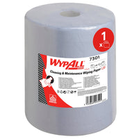 El rollo grande de toallitas de papel WypAll® L20 para tareas de mantenimiento de Kimberly-Clark GmbH, en color azul (7301), ofrece 500 toallitas extraanchas para una limpieza eficaz, ideales para aplicaciones industriales. 1 rollo por caja.