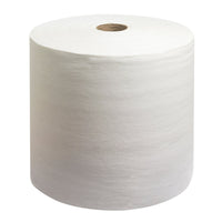 A WypAll® L40 cleaning wipe jumbo roll from Kimberly-Clark GmbH (1 roll, 875 wipes, white) is shown standing upright against a white background, with the cardboard core visible in the center.