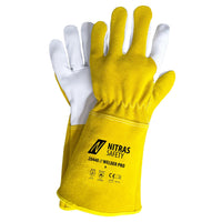 NITRAS WELDER PRO, guantes de soldadura, ocre/gris