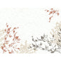 Los manteles de papel de 30x40 cm de Duni GmbH en el diseño Wood&Nature ofrecen ilustraciones botánicas minimalistas y ecológicas en terracota, negro y beige sobre un fondo claro y texturizado, ideales para cualquier ocasión. Paquete de 250 unidades.