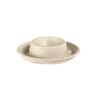A beige, round, flat egg cup—uncoated Braun Bagasse Ø89 by Duni GmbH (pack of 70), with a raised center—is shown against a plain white background.