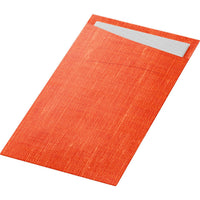 The SACCHETTO Bio D-Soft, an orange-and-white, rectangular, textured sticky note holder from Duni GmbH, is shown against a white background and comes in eco-friendly packaging, with 60 pieces per pack.