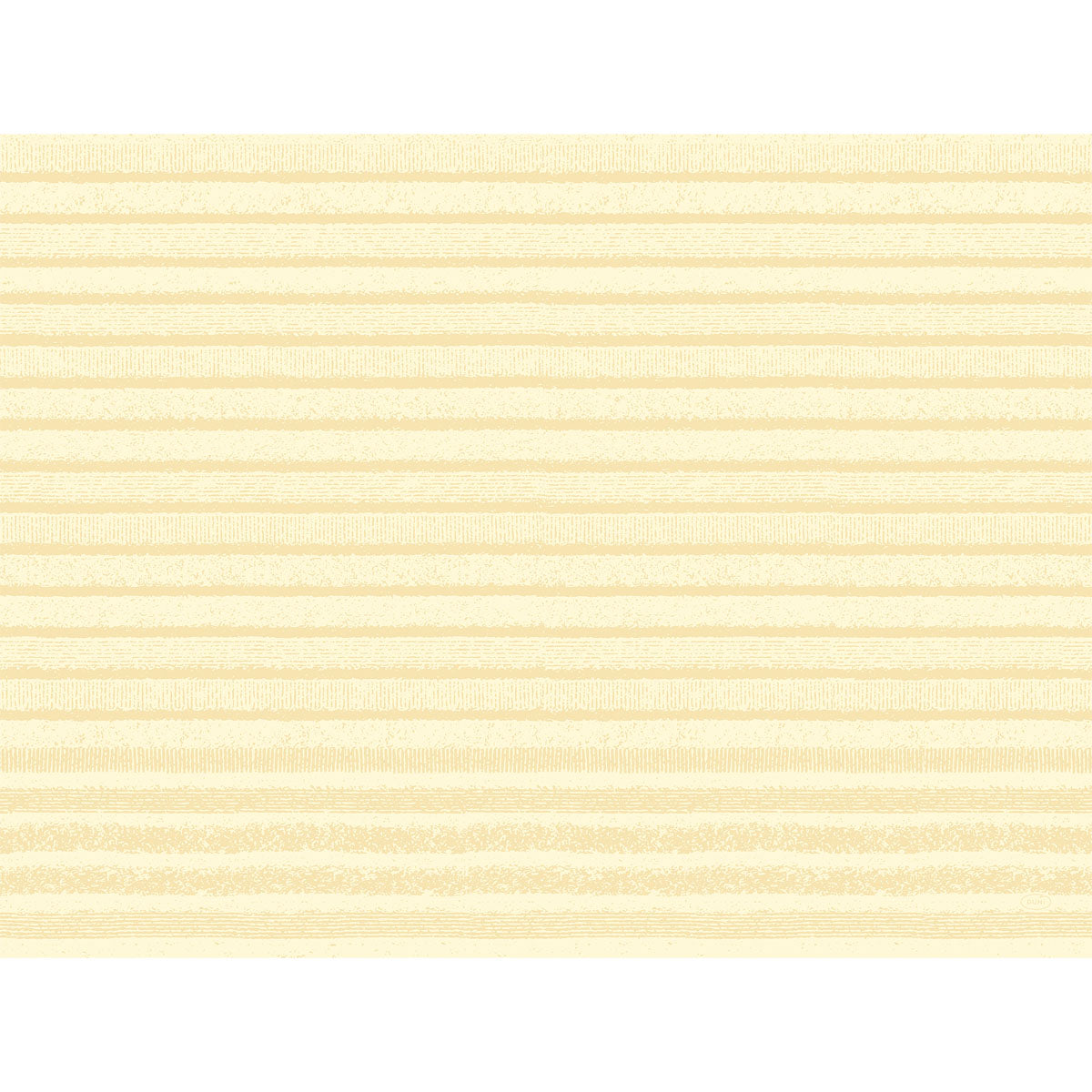 Ein hellgelber Hintergrund mit gleichmäßig verteilten horizontalen Linien in verschiedenen Gelbtönen erinnert an die Tessuto creme Papier-Tischsets 30x40 cm der Duni GmbH, die mit einem dezenten Streifenmuster einen eleganten Akzent auf jeden gedeckten Tisch setzen.
