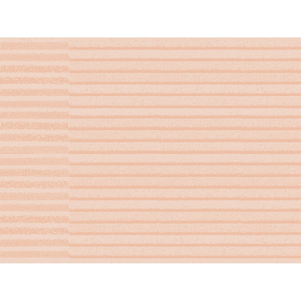 A peach-colored design with horizontal stripes and white borders at the top and bottom - perfect for Duni GmbH Bio-Dunicel sets 30x40 Tessuto dusty pink Elegant placemats, pack (100 pieces).