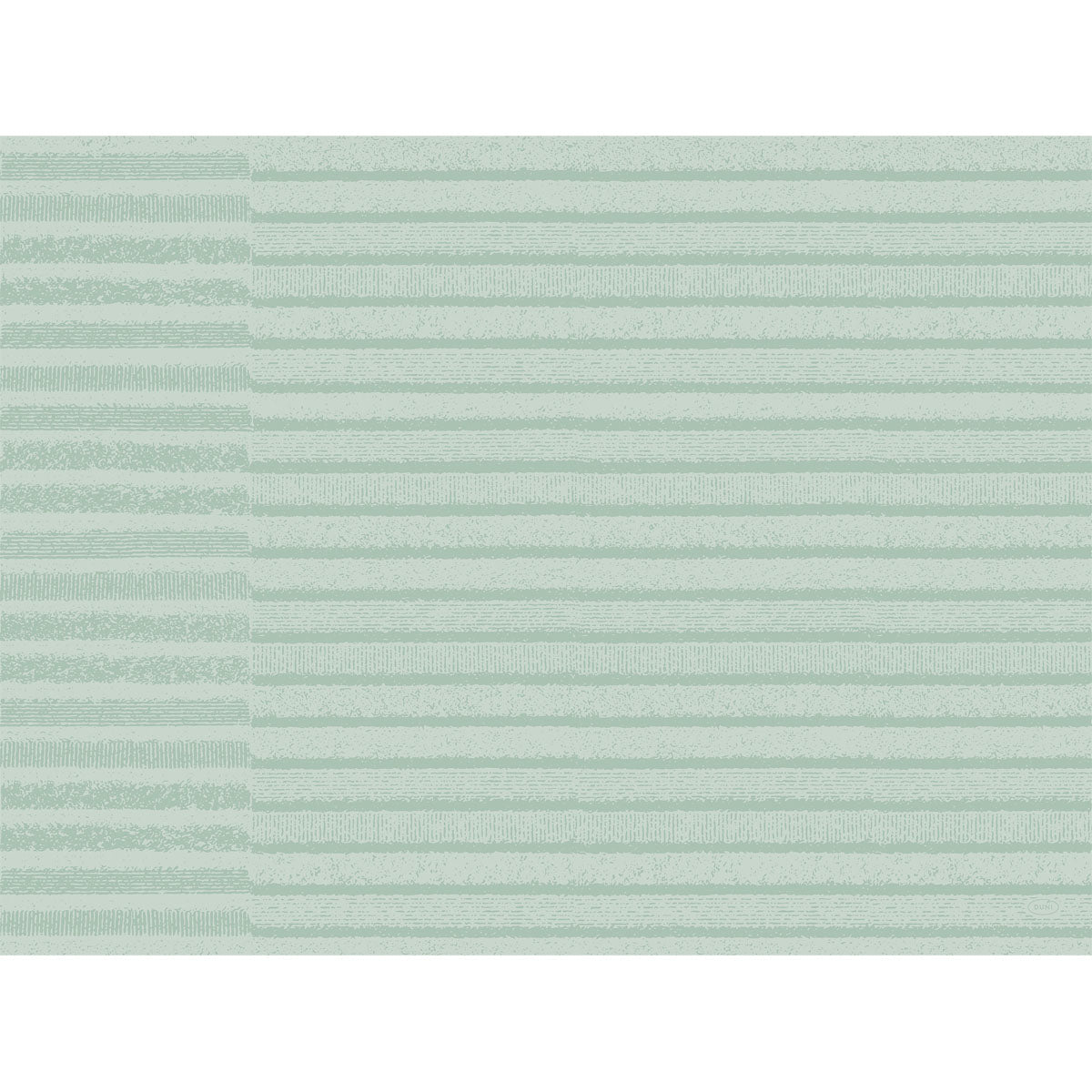 Inspirert av høykvalitetsstoff viser Bio-Dunicel-settene 30x40 Tessuto mint fra Duni GmbH lysegrønne og hvite tverrstriper i strukturert utseende - ideelt for håndverksprosjekter eller som passer til dekor Tessuto mint 60121. Pakke med 100 høykvalitets bordsett.
