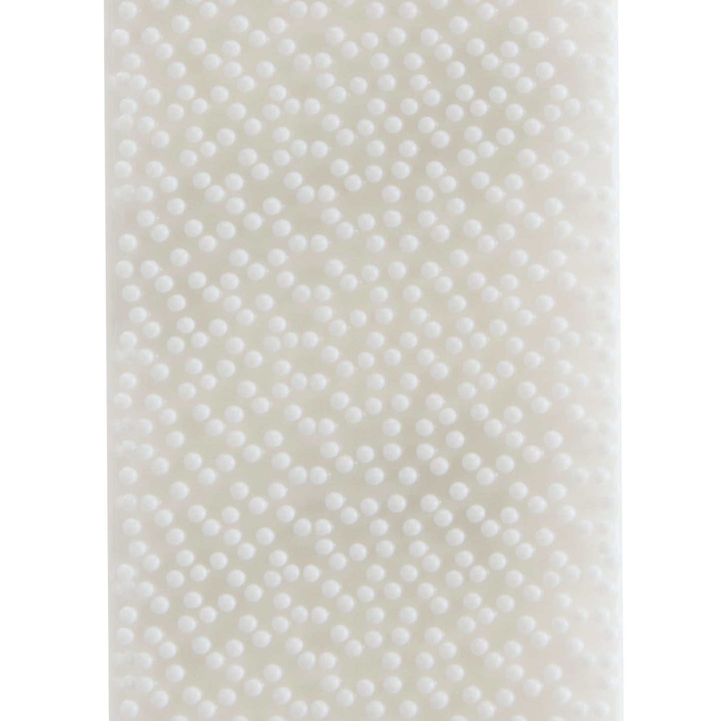 Eine Nahaufnahme einer weißen, strukturierten Oberfläche mit kleinen erhabenen Punkten in diagonalen Reihen, perfekt zum Aufhängen von Bildern ohne Nägel mit 3M Deutschland GmbH Command™ Bilder-Montage-Strips.
