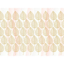 Die Papier-Tischsets 30x40cm Aspen von Duni GmbH (Packung mit 250 Stück) zeigen goldumrandete Blätter auf rosa gestreiftem, gesprenkeltem Grund - stilvoll und umweltfreundlich zum Schutz Ihres Tisches.