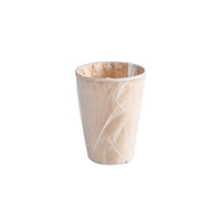 The beige wastebasket with a transparent liner—perfect for disposing of Duni GmbH 210 ml dispenser cups, PAP/WBC, individually packaged | carton (500 packs)—helps keep rooms clean and organized.