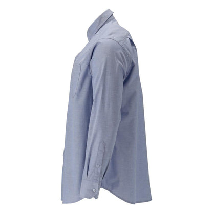 Camisa, corte clásico, tejido elástico, azul claro