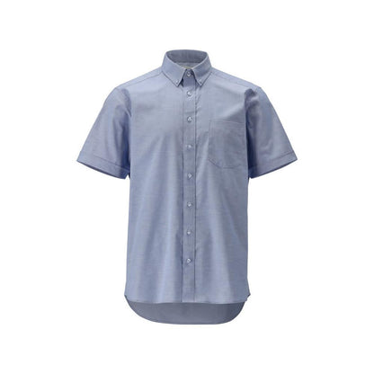 Camisa manga corta, corte moderno, tejido elástico, azul claro