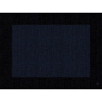 Un gran rectángulo oscuro con una trama texturizada, que retoma el estilo de los juegos «Bio-Dunicel 30x40 Linnea negro» de Duni GmbH, aparece centrado sobre un fondo negro con una trama discreta. En la imagen no se aprecian objetos ni textos.