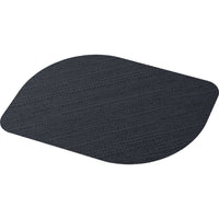 The photo shows a single black, oval Bio-Dunicel placemat (28x38 cm, Stucco Black) from Duni GmbH, made from recycled paper and photographed against a white background. Pack of 100 high-quality placemats.