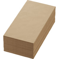 A stack of Bio-Dunisoft-SV 40x40 cm natural brown napkins from Duni GmbH (pack of 60) is neatly arranged in a rectangular stack against a white background.