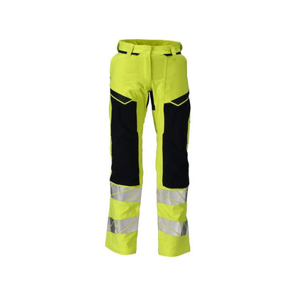 Trousers, women, DIAMOND, knee pockets, stretch trousers Multisafe, hi-vis yellow/black-blue