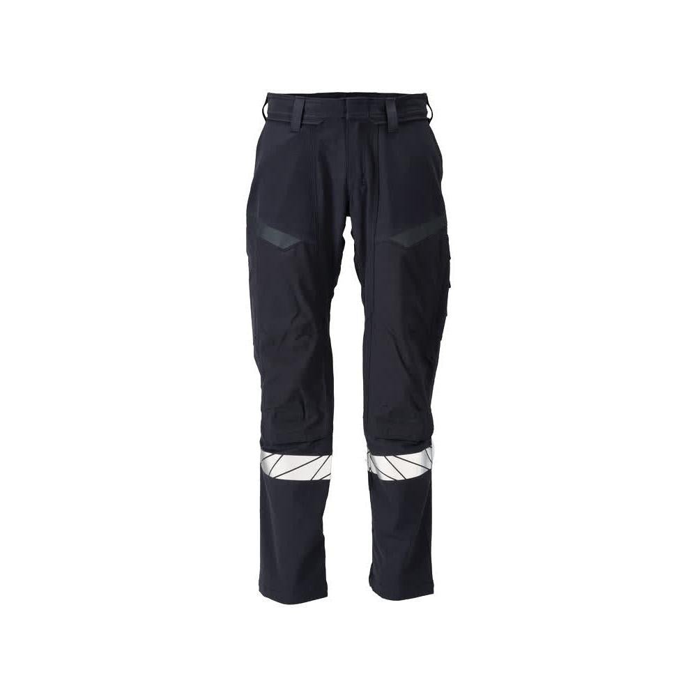 Pantalones, bolsillos en las rodillas, pantalones ULTIMATE STRETCH Multisafe, negro azul/amarillo de alta visibilidad