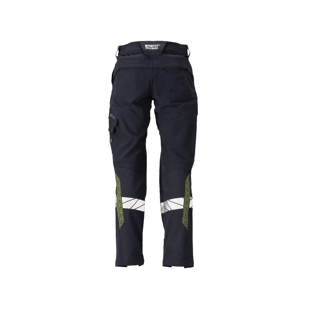 Pantalones, bolsillos en las rodillas, pantalones ULTIMATE STRETCH Multisafe, negro azul/amarillo de alta visibilidad