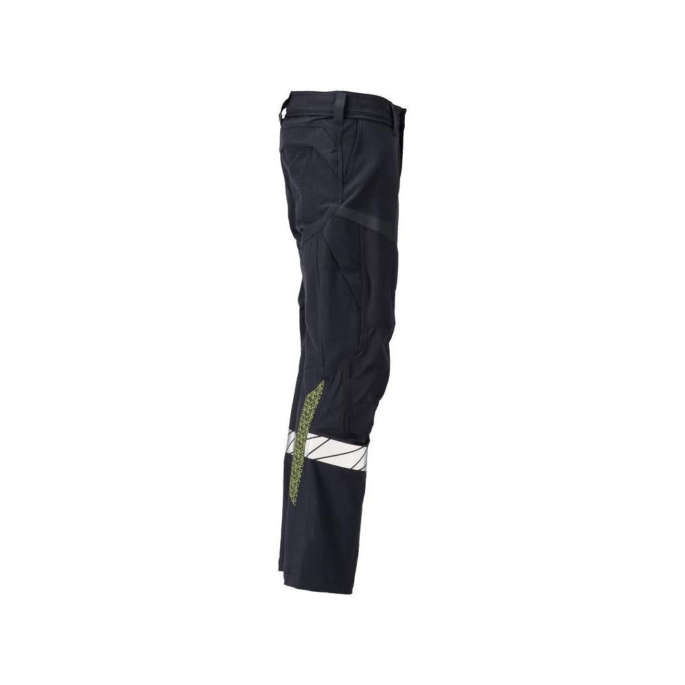 Pantalones, bolsillos en las rodillas, pantalones ULTIMATE STRETCH Multisafe, negro azul/amarillo de alta visibilidad