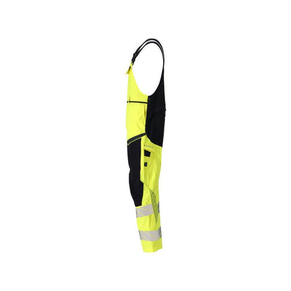 Peto, bolsillos en las rodillas, inserciones elásticas Peto Multisafe, amarillo de alta visibilidad/negro-azul