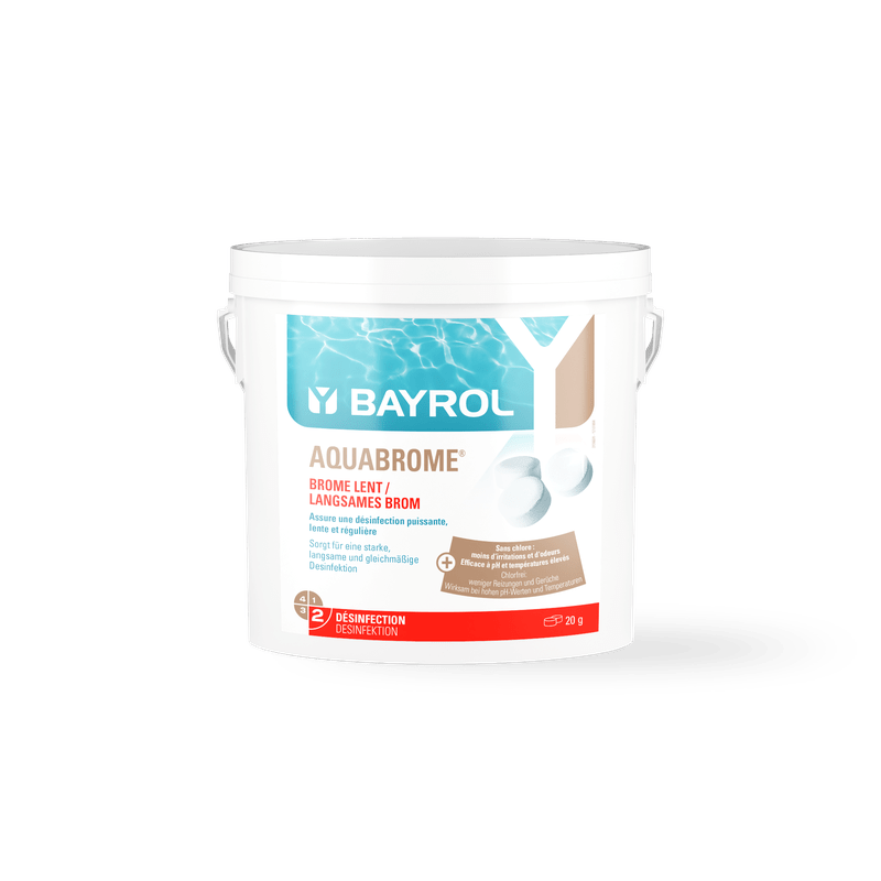 BAYROL Aquabrome® bromtabletter 5 kg bøtte for permanent desinfeksjon av bassenger