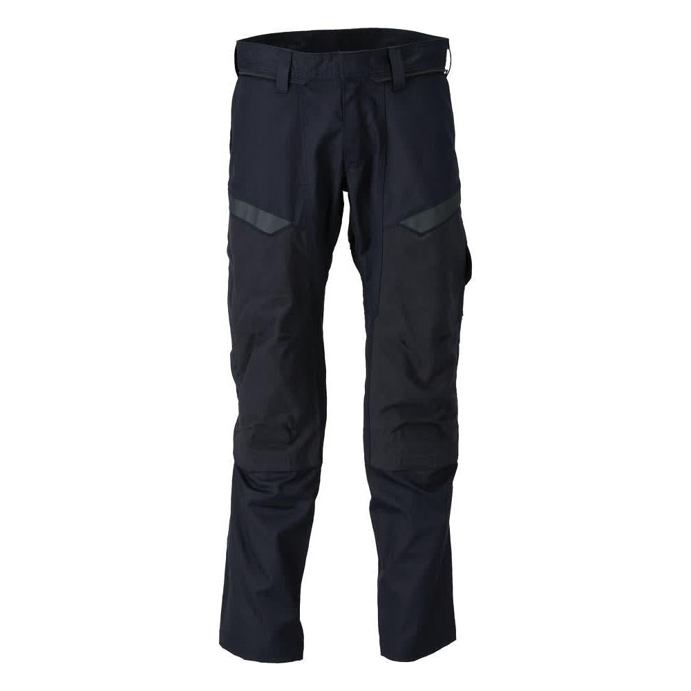 Pantalón con bolsillos en las rodillas, aplicaciones elásticas Pantalón Multisafe, negro azul/amarillo de alta visibilidad