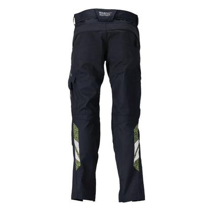 Pantalón con bolsillos en las rodillas, aplicaciones elásticas Pantalón Multisafe, negro azul/amarillo de alta visibilidad