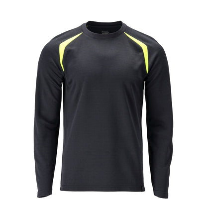 Camiseta manga larga corte moderno Camiseta Multisafe negro azul/amarillo alta visibilidad