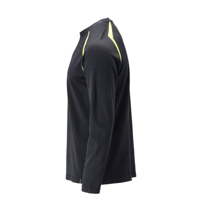 Camiseta manga larga corte moderno Camiseta Multisafe negro azul/amarillo alta visibilidad
