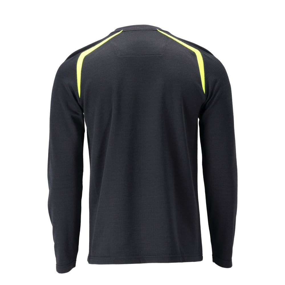 Camiseta manga larga corte moderno Camiseta Multisafe negro azul/amarillo alta visibilidad